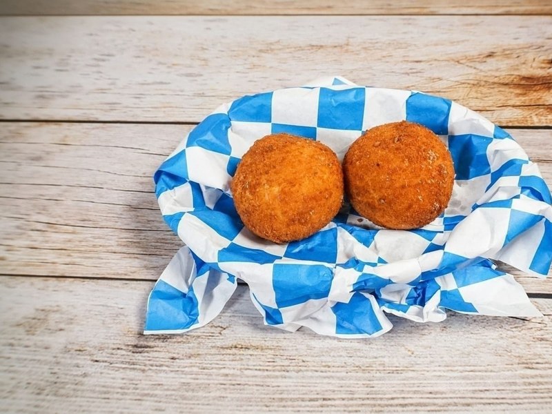 Papa rellenas from the Calle 8 Sports Bar kitchen in Little Havana